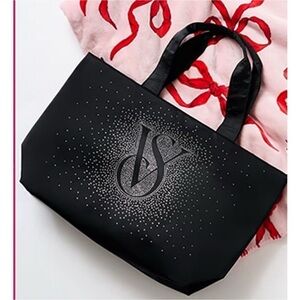 NWT Victoria's Secret Shine Zipper Tote Bag Bling Rhinestone